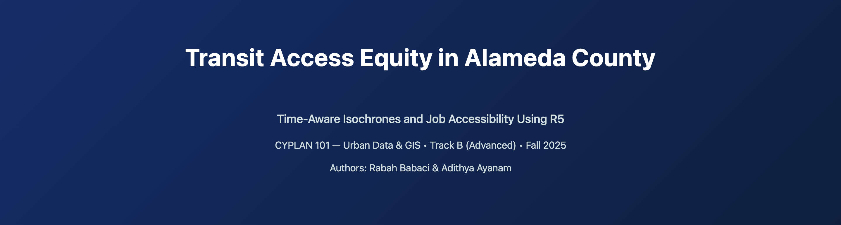 Transit Access Equity in Alameda County preview
