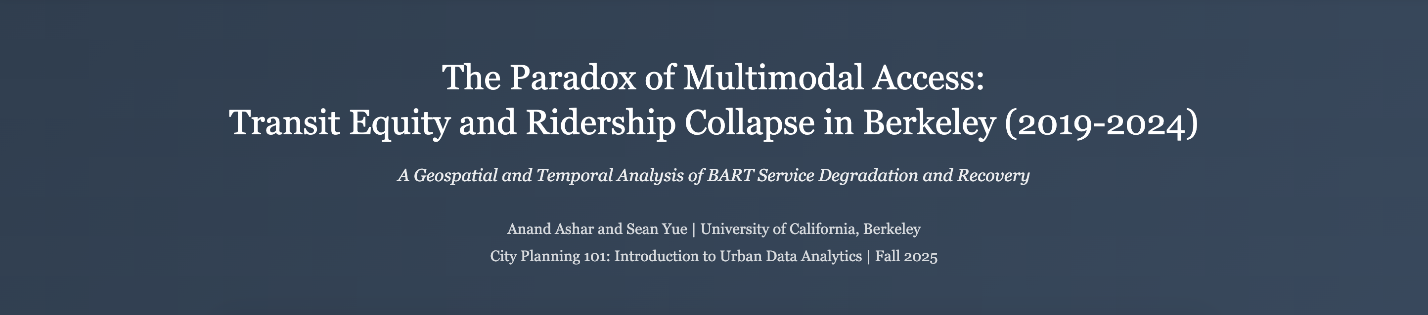 Transit Equity & Ridership Collapse in Berkeley preview